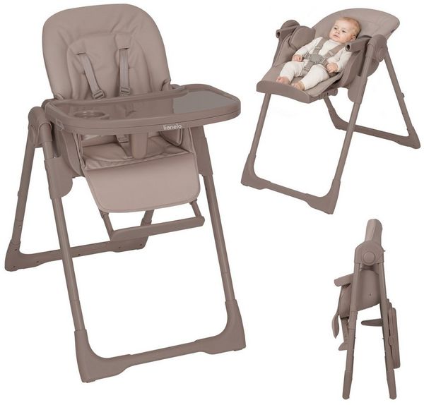lionelo Hochstuhl LINN PLUS (Set), 2in1/Liegefunktion/6 Höhen/3 Lehnen/Tablett
