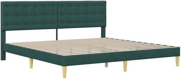 vidaXL Bettrahmen mit Kopfteil Dunkelgrün 200 x 200 cm Stoff 42027818 Bild 3