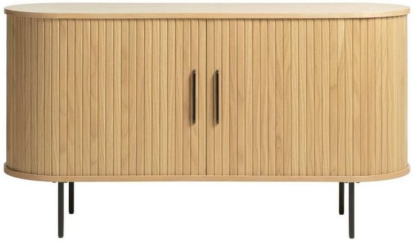 Liadomo Sideboard Uriel, Kommode, Stauraummöbel, 140 oder 180 cm Breite, Furnier in Echtholz, Schiebetüren, Lamellen-Optik, vier Farben