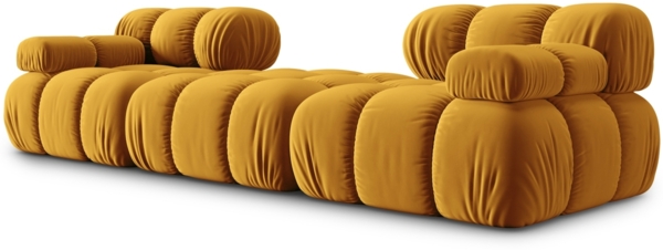 Micadoni Modulares Sofa Bellis 3-Sitzer mit flachem Modul Samt Bluvel Gelb Bild 9