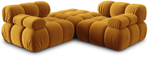 Micadoni Modulares Sofa Bellis 3-Sitzer mit flachem Modul Samt Bluvel Gelb Bild 8