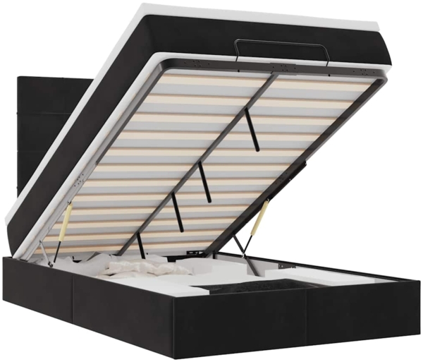 vidaXL Ottoman-Bett mit Matratzen Schwarz 120x190 cm Samt 3313459