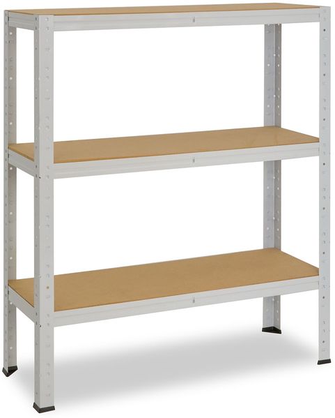 shelfplaza OFFICE 90x120x60 cm Schwerlastregal in lichtgrau mit 3 Böden und 175 kg Traglast pro Boden