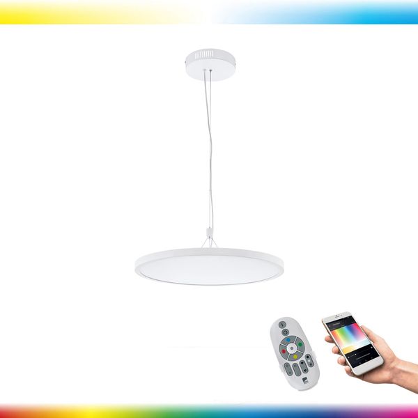 Eglo 33676 Hängeleuchte Crosslink CERIGNOLA-C weiss H:110cm Ø:60cm dimmbar 2700-6500K mit Connect Funktion inkl. Fernbedienung