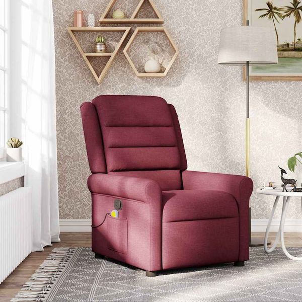 vidaXL Massagesessel Weinrot Stoff 4015649