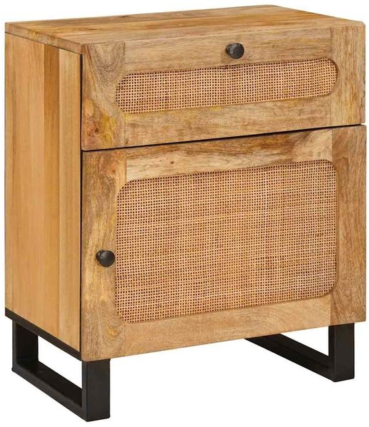 vidaXL Nachttisch Natur 50 x 33 x 60 cm Massivholz Mango 4018052