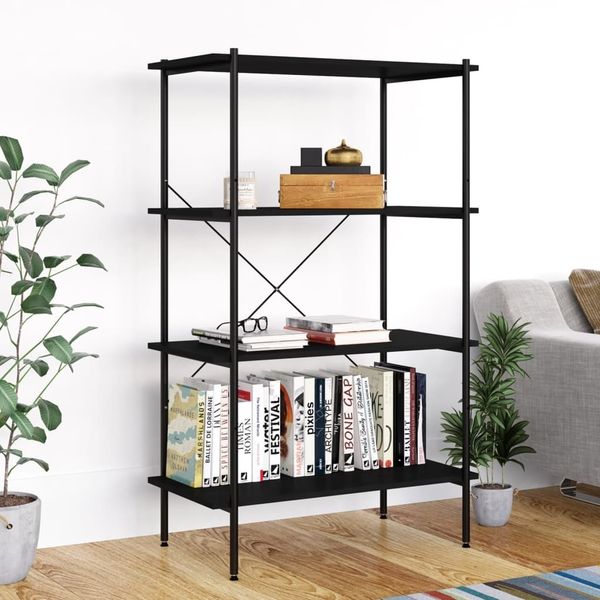 vidaXL Regal mit 4 Böden Schwarz 80x40x130 cm 336343