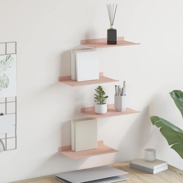 vidaXL Schwebendes Regal 4 pcs Rosa 30 x 18 x 2,5 cm Stahl 8003999