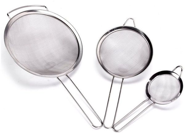 MSV Küchensieb SIEB-SET, rostfreier Edelstahl Inox, (3-tlg. Kombi-Set in 3 Größen, 3-St), Perfekt zum Abtropfen, Seihen oder Passieren, rostfreier Edelstahl Inox, silber, glänzend, Größen Ø 8 cm, 14 cm und 18 cm