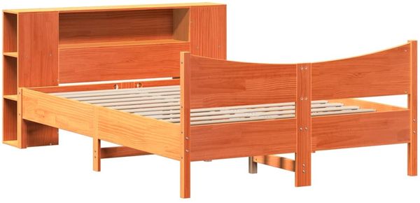 vidaXL Massivholzbett ohne Matratze Wachsbraun 140x200 cm Kiefernholz 3323301 Bild 3