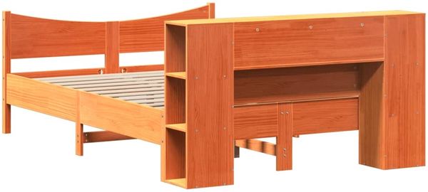 vidaXL Massivholzbett ohne Matratze Wachsbraun 140x200 cm Kiefernholz 3323301 Bild 8