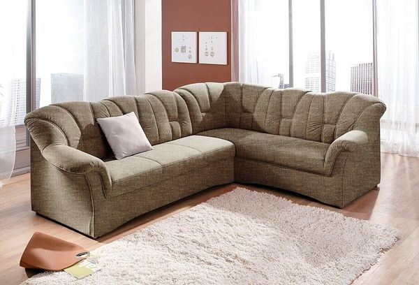 DOMO collection Ecksofa Papenburg B/T/H: 242/190/84 cm L-Form, wahlweise mit Bettfunktion, Langer Schenkel links oder rechts