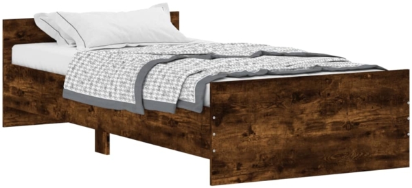 vidaXL Bettgestell ohne Matratze Räuchereiche 90x200 cm Holzwerkstoff 835929