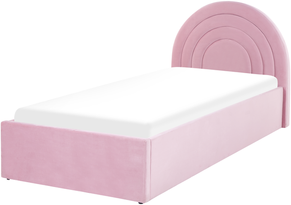 Bett mit Stauraum ANET 90 x 200 cm Samtstoff Rosa Bild 4