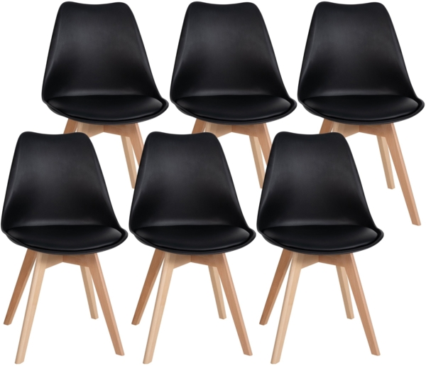 CLP 6er Set Esszimmerstuhl Ramsey,schwarz
