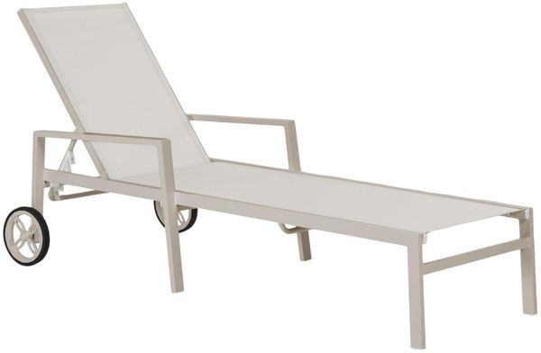 Gartenliege Leone aus Aluminium, modern mit verstellbarer Rückenlehne, Beige, Outdoor geeignet