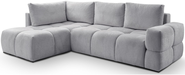 Selsey 'Taremi' Ecksofa mit Chenillebezug, Schlaffunktion und Stauraum, Grau, beidseitig