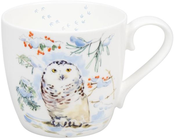 KÖNITZ Becher WINTER ANIMALS - Owl - 450 ml aus Bone China Porzellan Design / Victoria Lowe