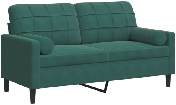 vidaXL 2-Sitzer-Sofa mit Zierkissen Dunkelgrün 140 cm Samt 3278221