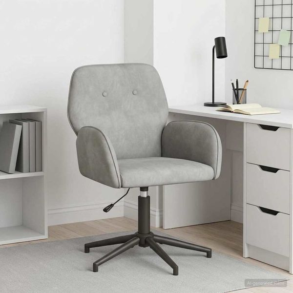 vidaXL Drehstuhl 54 x 55 x 90 cm Hellgrau Samt (V) 42034344