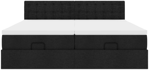 vidaXL Ottoman-Bett mit Matratzen & LEDs Schwarz 200x200 cm Stoff 3312894 Bild 7