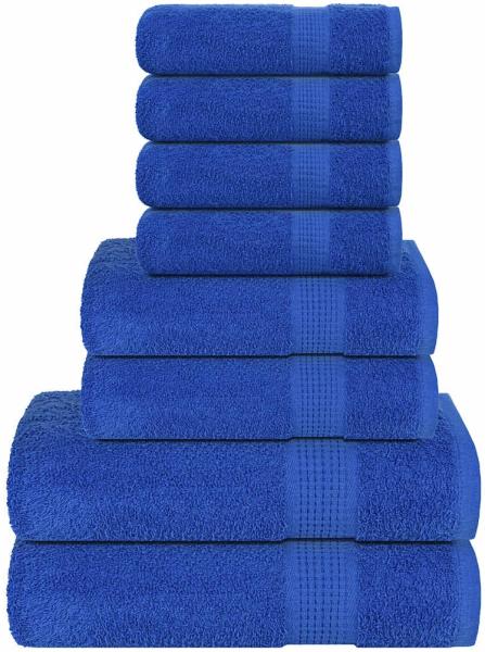 vidaXL 8-tlg. Handtuch-Set Blau 360 g/m² 100% Baumwolle 137063