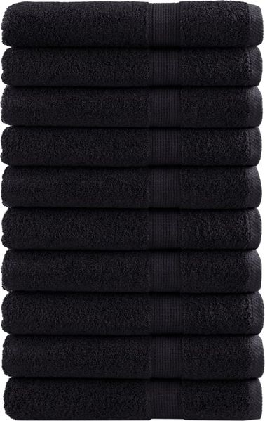 vidaXL Premium-Saunatücher SOLUND 10 Stk. Schwarz 80x200 cm 600 g/m² 137436
