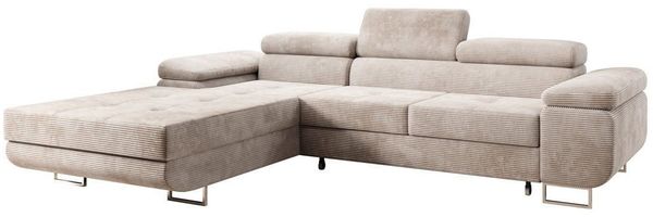 Luxusbetten24 Schlafsofa Designer Sofa Calvera in Cord, mit Stauraum und Schlaffunktion