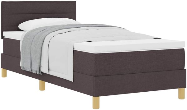 vidaXL Boxspringbett mit Kissen Dunkelbraun 80 x 200 cm Stoff 3338800 Bild 2