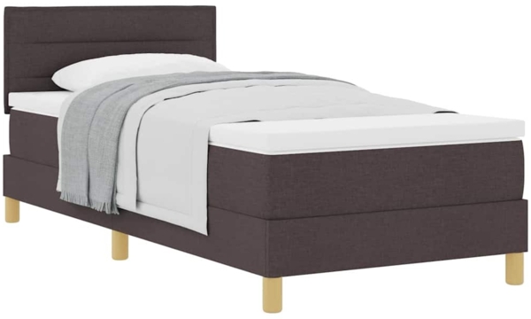 vidaXL Boxspringbett mit Matratze Dunkelbraun 80 x 200 cm Stoff 3338800 Bild 2