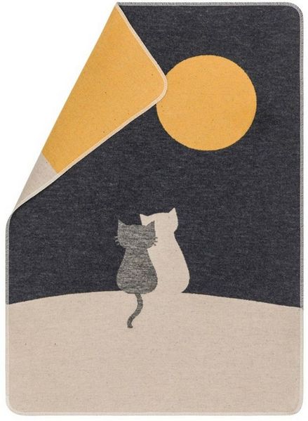 DAVID FUSSENEGGER Tierdecke David Fussenegger Haustierdecke 'Katzenpaar' 70 x 90 cm Anthrazit