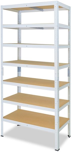 shelfplaza HOME 230x50x30 cm Schwerlastregal in weiß mit 7 Böden und 125 kg Traglast pro Boden Bild 5
