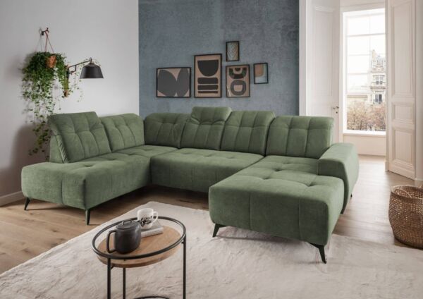 U-Form Wohnlandschaft Sano mit Elektrofunktion | Benformato