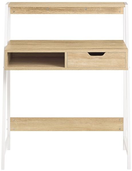 SoBuy FWT63-N Schreibtisch, Spanplatte, Melamin, Helle Eiche, 80 x 100 x 50 cm
