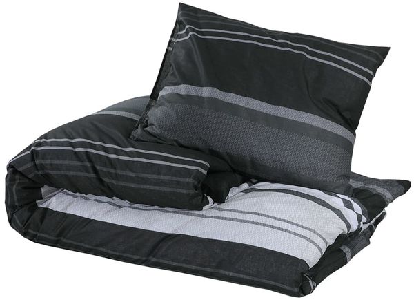 vidaXL Bettwäsche-Set, Baumwolle schwarz / weiß, 240x220 cm Bild 3