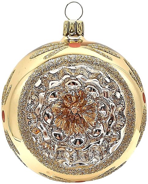 Reflex Christbaumkugel gold glänzend Ø8cm - Schatzhauser Weihnachtsschmuck