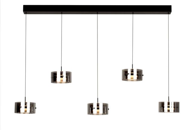 Novel LED-Hängeleuchte, Glas schwarz, 128 x 150 x 16 cm, mit Farbtemperaturwechsler