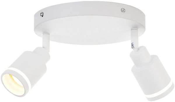 ZMH Moderner Deckenstrahler 2-flammig GU10 verstellbar Deckenlampe Deckenlampe Weiß Metall