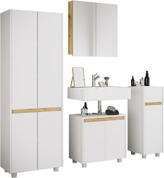VCM Badmöbel Sets Cosila 922016 Weiß H. 165 x B. 154 x T. 33 cm