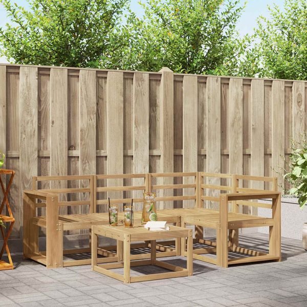 vidaXL Outdoor-Sofagarnitur 5 pcs Weiß 59 x 59 x 37 cm 3387598