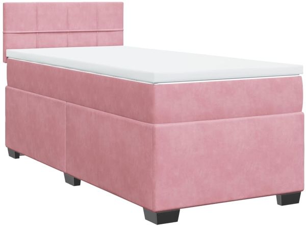 vidaXL Boxspringbett mit Matratze Rosa 80x200 cm Samt 3286167 Bild 2