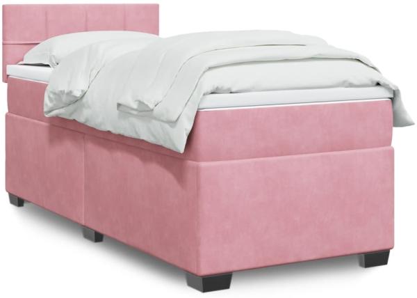 vidaXL Boxspringbett mit Matratze Rosa 80x200 cm Samt 3286167