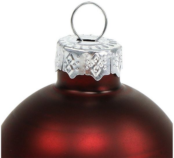 Viana Weihnachtsbaumkugel Weihnachtskugel Set Glas Bordeaux matt & glänzend, Ø6cm, 24, 24 Stück