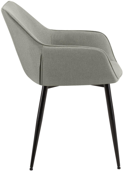 CLP 2er Set Esszimmerstuhl Luena mit Rückenlehne gepolstert bis 150 kg belastbar,hellgrau Stoff Bild 7