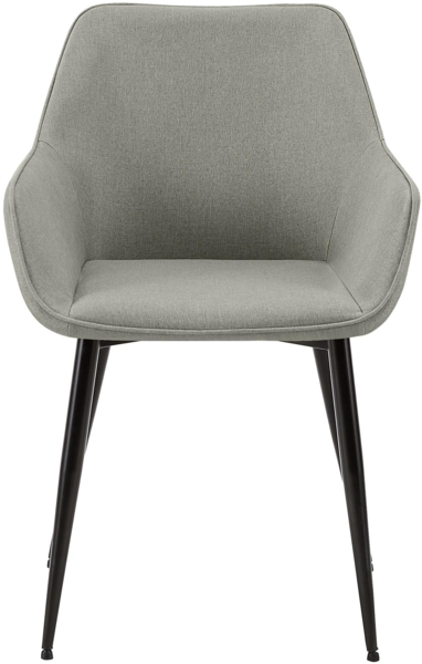 CLP 2er Set Esszimmerstuhl Luena mit Rückenlehne gepolstert bis 150 kg belastbar,hellgrau Stoff Bild 4