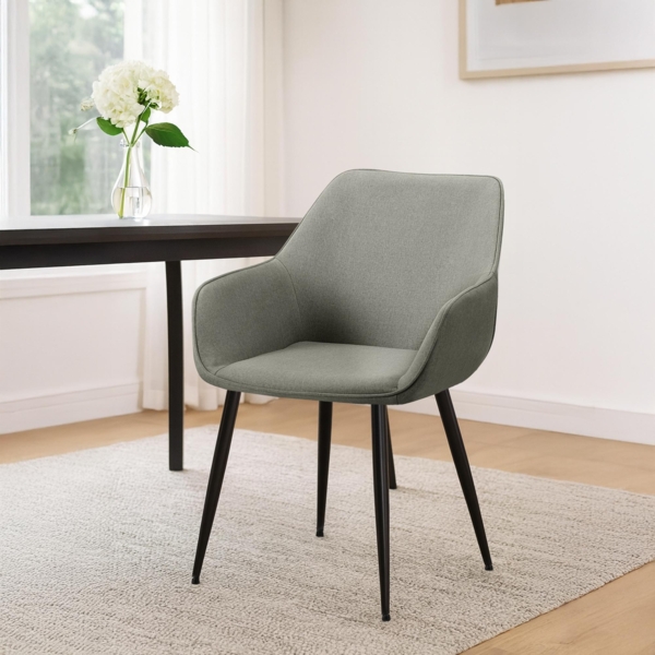 CLP 2er Set Esszimmerstuhl Luena mit Rückenlehne gepolstert bis 150 kg belastbar,hellgrau Stoff Bild 3