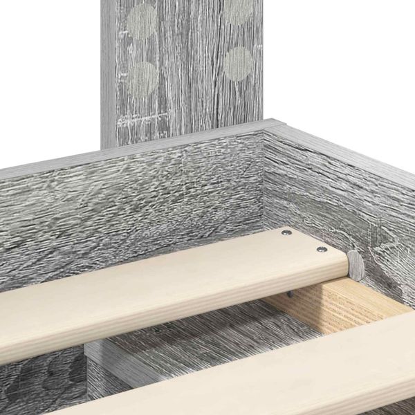 vidaXL Bettrahmen Graues Sonoma 90 x 200 cm Massives Kiefernholz 3411460 Bild 10