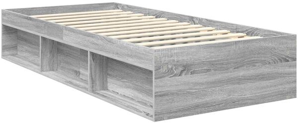 vidaXL Bettrahmen Graues Sonoma 90 x 200 cm Massives Kiefernholz 3411460 Bild 5