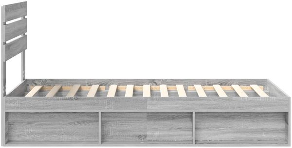 vidaXL Bettrahmen Graues Sonoma 90 x 200 cm Massives Kiefernholz 3411460 Bild 8