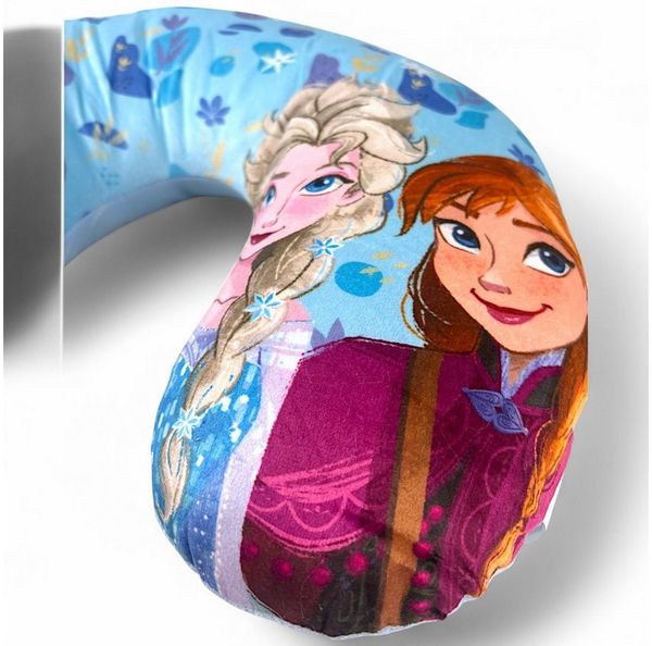 Disney Frozen Reisekissen Elsa, Anna & Olaf, Bequemes Nackenkissen für Kinder 37x30x10 cm